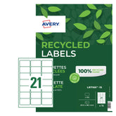Avery Laser Recycled Address Label 63.5x38.1mm 21 Per A4 Sheet White (Pack 315 Labels) LR7160-15